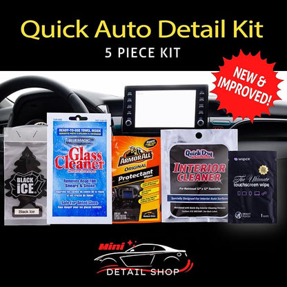 Car Dashboard Cleaning Kit | Interior Car Detailing Kit Includes Dashboard Cleaning Wipes, Dashboard Protectant Wipes, Electronic Screen Wipes, Glass Wipes, & Black Ice Air Freshener