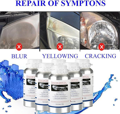 ROYWOO Car Headlight Restoration Liquid 600ml (800g), Auto Headlight Scratch Restoring Fluid, Headlight Lens Polish Repair Liquid for Repair of Scratch,Yellowed, Haze, Cracked Headlamp
