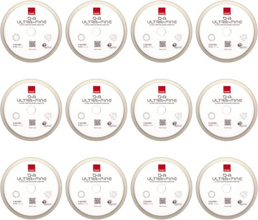 RUPES 9.DA180S Pack of 12 White D-A Ultra-Fine Polishing Foam Pads 180mm | Ideal for Paint Correction | Extremely Fine Defect Removal | Compatible with 6" Backing Plate