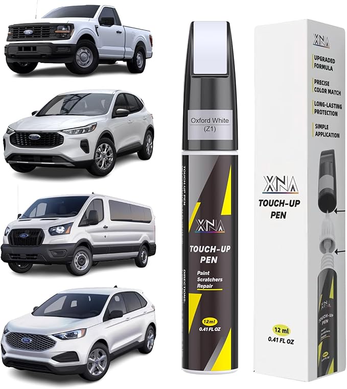 XNA Oxford White(Z1) for Ford Touch Up Paint, Car Scratch Remover for Nicks and Chips Repair, 2-In-1 Quick & Easy Fix Car Scratch Repair Kit with Exact Color-Matched