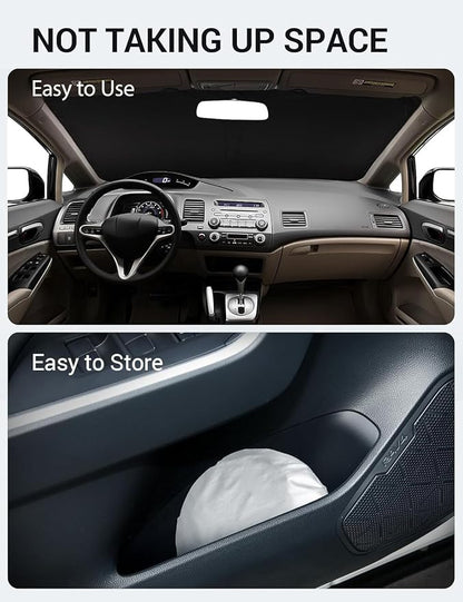 Proadsy 2026 Upgrade Windshield Sun Shade Custom Fit 2006-2011 Civic Foldable Front Sunshade Protector Sun Visor Blocks UV Rays Keep Car Cooler