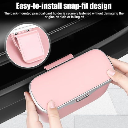 UYYE Car Trash Can, Car Garbage Bin with Lid & Handle - Leak-Proof Mini Trash Can for Car, Truck, SUV - Essential Car Accessories for Organization (Pink)