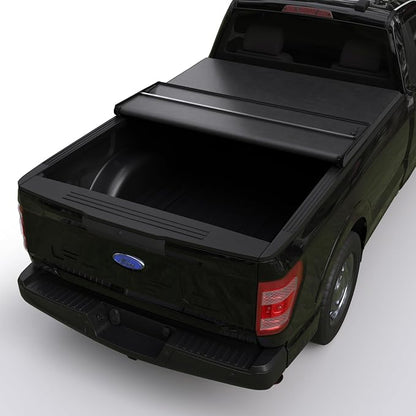 Soft Tri-Fold Truck Bed Tonneau Cover Compatible with 2015-2026 Ford F-150 | F150 Lightning | 5'5" Bed (66") | CFST-016