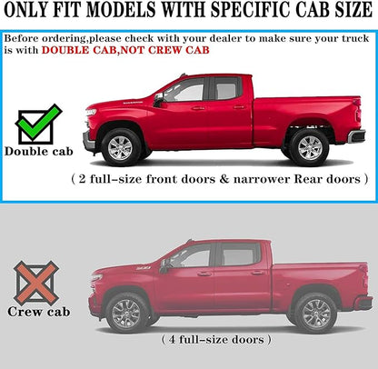 COMNOVA 6 Inches Double Cab Running Boards Compatible with 2007-2018 Chevy Silverado/GMC Sierra 1500 Extended Cab, 2007-2019 Silverado/Sierra 2500HD 3500HD, Stainless Steel Silverado Running Boards.