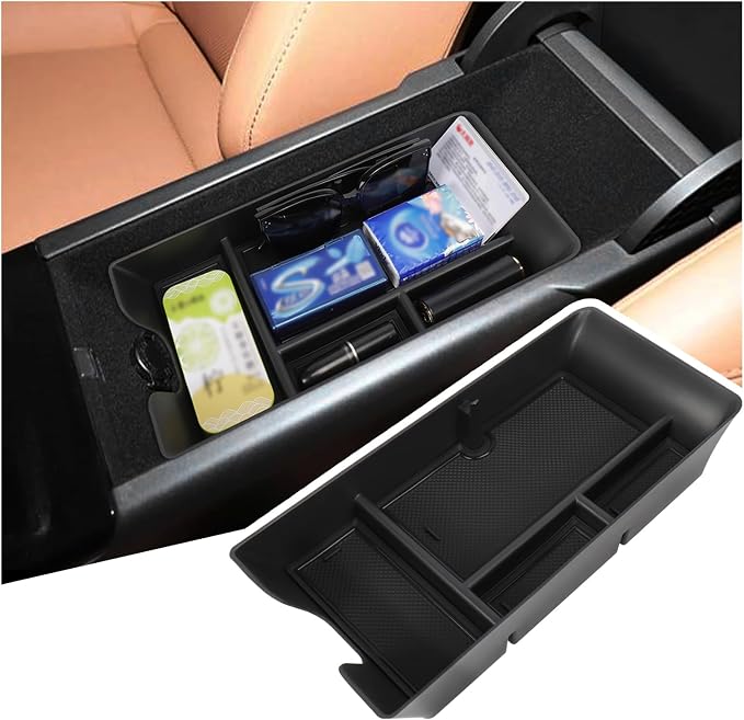 Center Console Organizer Compatible with 2025-2026 Toyota Camry Accessories, Armrest Storage Box Glove Organizer Tray Secondary Insert with Coin and Sunglasses Holder