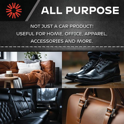 BLAZON Leather & Interior Cleaner + Leather Conditioner COMBO- All-in-one Kit- full car interior cleaner and revitalizing leather conditioner- Auto, Home, Office, Apparel & more