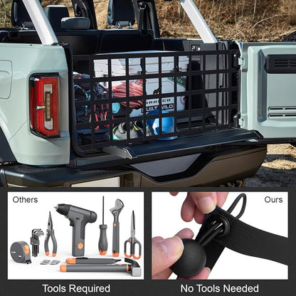 Tailgate Net for Most Mid Size Truck - Cargo Net Compatible with Ford, Chevy, Dodge,Ram etc - Tail Gate Extender Nets for Pickup Truck Bed (50'' x 15'')