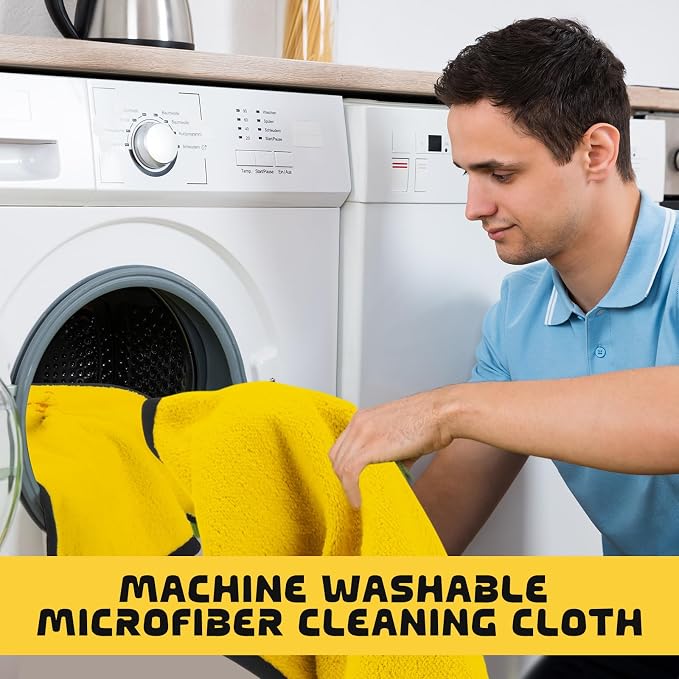 Tallew 50 Pcs Microfiber Towels:16"x16" Microfiber Drying Towels Bulk Micro Fiber Car Cleaning Cloth for Cars Drying Washing Polishing Office Windows Cleaning Household Supplies (Yellow)