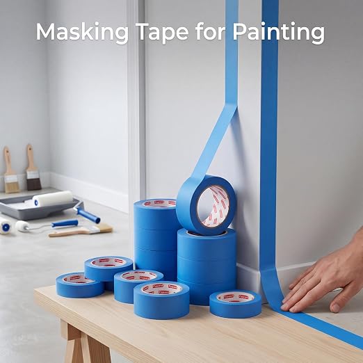 30Rolls Painters Tape 2 Inch Wide, Blue Masking Tape Bulk, 1.89 in x 55 Yd Blue Tape for Wall Painting Home Improvement DIY Crafts, Total 1650 Yards