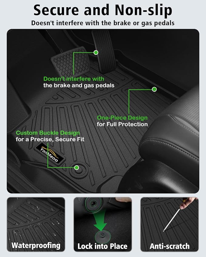 Floor Mats Custom for Toyota 4Runner 1996 1997 1998 1999 2000 2001 2002 Trunk Mat & Backrest Mat All Weather TPE Rubber Cargo Liner Full Set Floor Liners for 3rd Gen 4Runner Accessories, Black