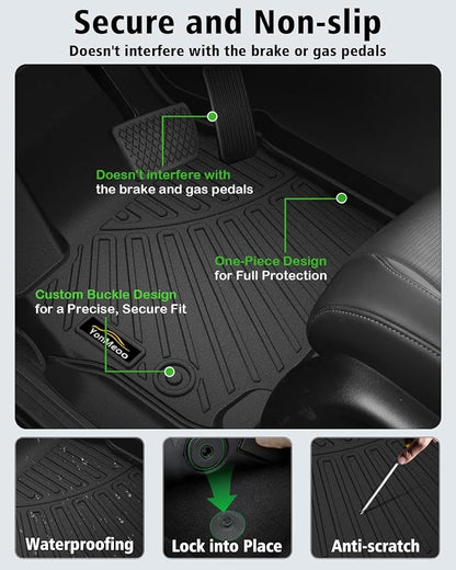 Floor Mats Custom for Toyota 4Runner 1996 1997 1998 1999 2000 2001 2002 Trunk Mat & Backrest Mat All Weather TPE Rubber Cargo Liner Full Set Floor Liners for 3rd Gen 4Runner Accessories, Black