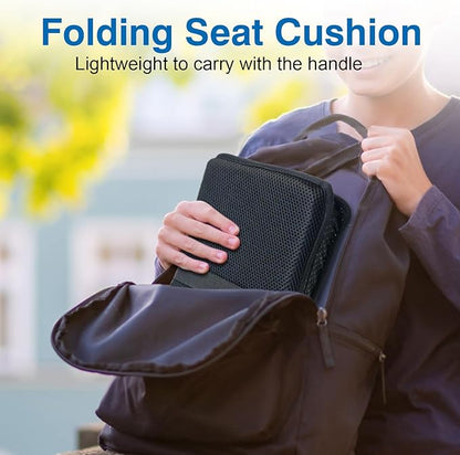 Demine Gel Travel Seat Cushion – Portable Airplane & Stadium Cushion – Gel Grid Design for Ultimate Comfort – Foldable Cushions for Commute, Airplanes, Camping, Bleachers