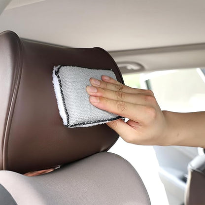 3 Pcs Car Interior Scrubbing Sponges, 5”x3” Auto Detailing Scrub Pads, Microfiber Car Wash Sponges, Interior Cleaning Sponge for Leather, Plastic, Vinyl, Upholstery