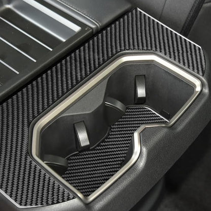 NVCNX Real Premium Carbon Fiber for Toyota Tundra 2022-2026 / Sequoia 2023-2026 2024 2025 Truck Pickup SUV Center Console Armrest Cup Holder Cover Interior Trim Accessories Overlay Sticker Decal 2PCs