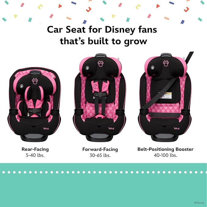 Disney Baby Grow and Go All-in-One Convertible Car Seat, Infant to Toddler Carseat, Midnight Minnie 2