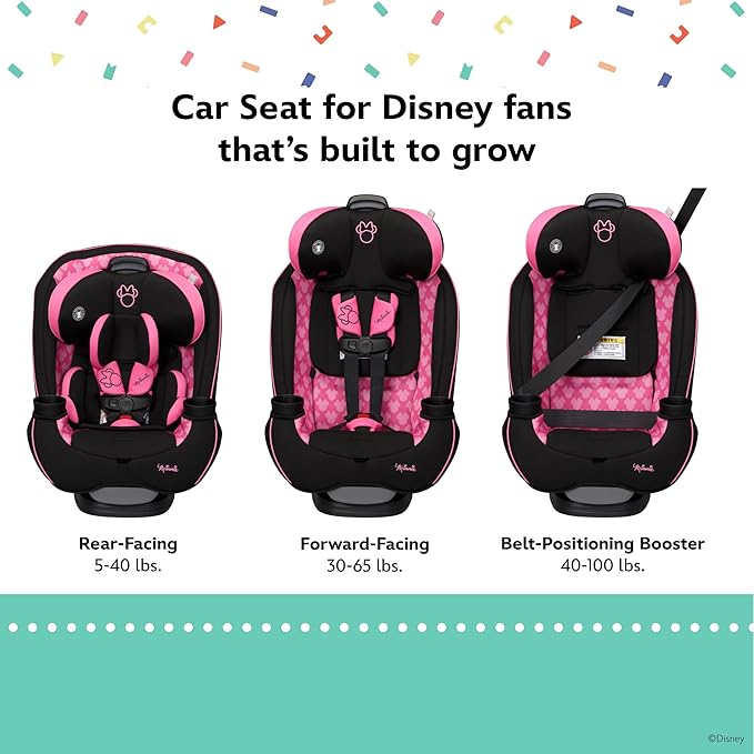 Disney Baby Grow and Go All-in-One Convertible Car Seat, Infant to Toddler Carseat, Mickey Sprinkle