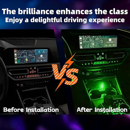 LED Car Interior Light, Touch Control USB Night Lamp, Retro Style Ambient Lighting for Auto, Bedroom, Desk (Green Light)
