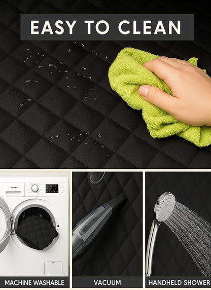 fidozen Waterproof Dog Car Seat Cover for Back Seat: Suitable for Small and Large Dogs, Hammock and Pet Protector, Backseat seat Cover (Black(Spilt Bench), Medium(54" W))