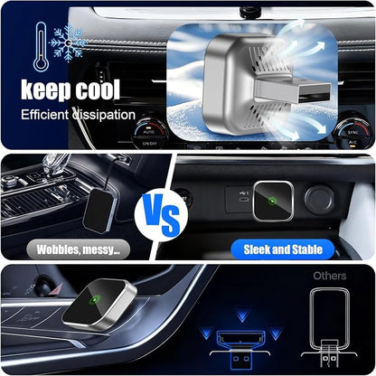 2-in-1 Mini Wireless CarPlay Adapter for Apple iPhone & Android Auto Adapter,2025 Upgrade Wired to Wireless,Plug & Play, Fast Stable Connection Car Play for iOS 10+/Android 11+,USB-A/Type-C Cable