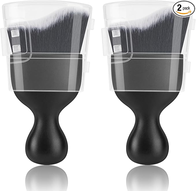 Amrules 2 PCS Car Interior Detailing Brush, Auto Car Dusting Brushes, Soft Bristles Duster Removal Cleaning Tool for Dashboard Interior, Exterior, Skylight, Leather, Dust Brush, Black & White