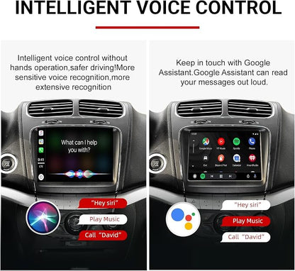 Wireless CarPlay Android Auto Adapter Decoder Retrofit Kit Fits 2012-2016 Dodge Fiat Chrysler Maserati with 8.4'' Screen, Support Voice Control/ AirPlay/ Mirror Link/ Camera/ USB Drive/ Navigation etc