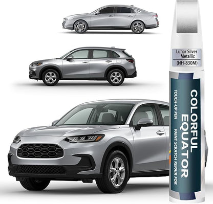 Lunar Silver Metallic(NH-830M) Touch Up Paint Compatible with Honda, Car Paint Pen Scratch Repair Two-In-One Touch Up Paint, Premium Car Scratch Remover for Deep Scratches