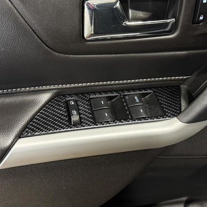 Premium Carbon Fiber Compatible with Ford Edge 2011-2014 2012 2013 SEL/Limited/SE/Sport Accessories Car Window Lift Button Panel Kit Cover Interior Trim Sticker Decal Black 4PCS