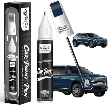 Deep Sea Metallic(GXP/WA136H) for Cadillac Touch Up Paint Pen, 2 in 1 Car Scratch Remover with Pen Tip and Brush, Precise Color Match for Car Paint Scratch Repair, Quickly and Easily Fix Chips and Nicks