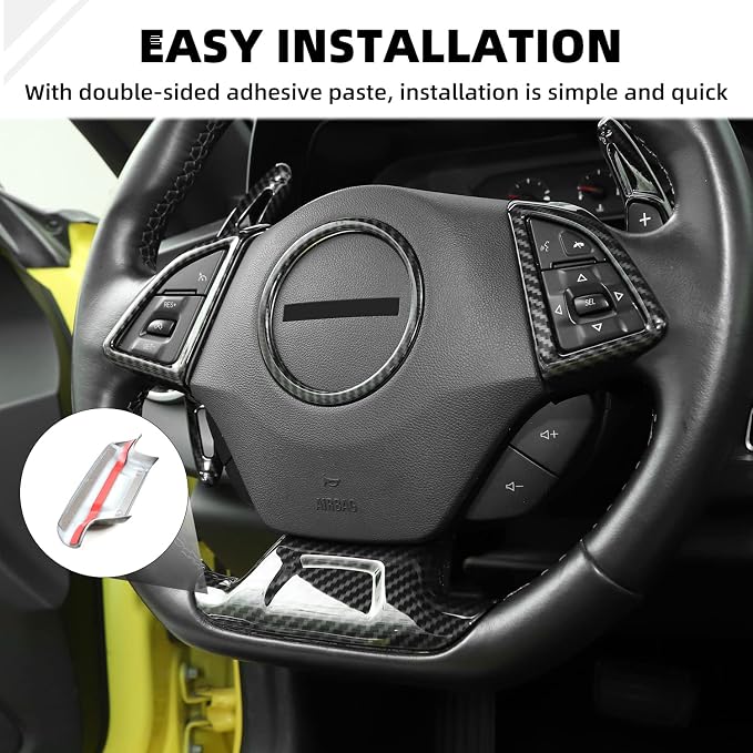 6PCS Full Set Interior Trim Kit for 2016-2026 Chevy Camaro SS ZL1 3LT, Center Console Navigation GPS Screen Panel Frame Gear Shift Cover Trim(Carbon Fiber, for 8" Screen)