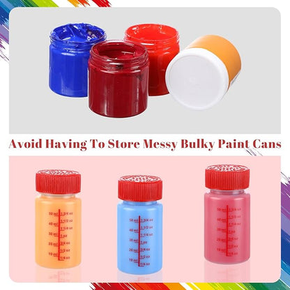 Mumufy 180 Pcs Touch up Paint Bottles with Brush and Lid Empty Touch up Bottle with Mixing Balls 2 oz Fluid Capacity Leftover Paint Container for Car Scratches Repair (Red)