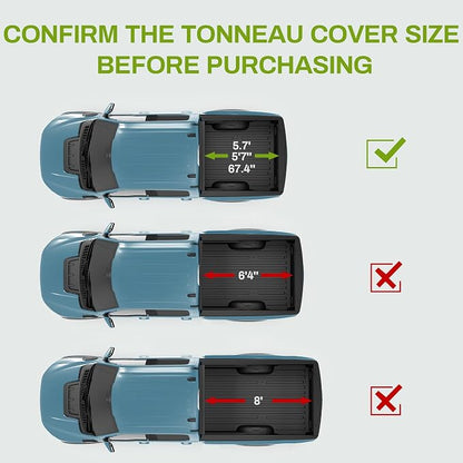 AUTOSAVER88 Soft Roll Up Truck Bed Tonneau Cover Compatible with Dodge Ram 1500 2019-2026 New Body Style 5.7ft w/o RamBox