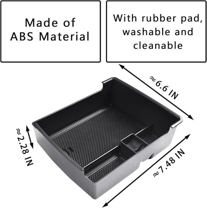 EDBETOS Center Console Organizer Tray Compatible with Ford Maverick 2022 2023 2024 2025 2026 Accessories P758 Pickup Interior Secondary Armrest Storage Box Divider, Black