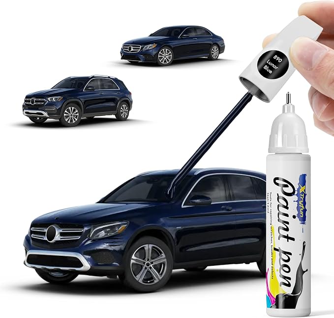890 Lunar Blue Touch Up Paint Compatible with Mercedes Benz, DIY Car Paint Scratch Repair, Quick & Easy Fix Automotive Scratch Repair for C/E/S/G/CLA/CLS/GLA/GLC/GLE/GLS/Vito/Maybach