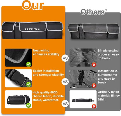 Trunk Organizer For Suv, Backseat Hanging Car Organizer And Storage,Large Capacity Foldable Trunk Organizer For Suv,Jeep/Truck/MPV,Car Accessories Interior(36"*10") Black