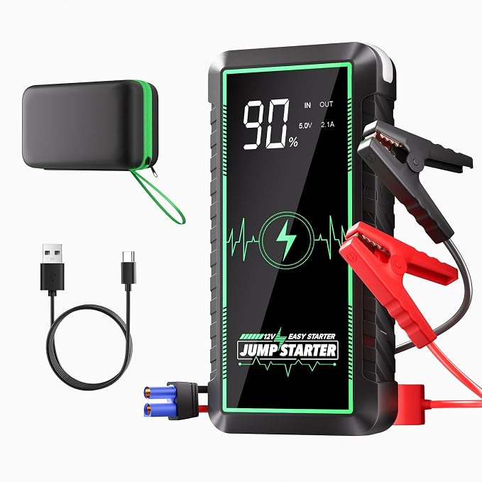 12V 3000A Car Battery Jump Starter, 12000mah Portable Jump Starter Box Jump Starter Battery Pack for Up to 7.0L Gas and 6.0T Diesel Engines with Safety Protection Function (3000A)