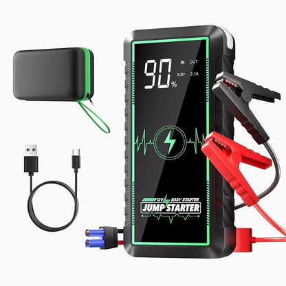 12V 3000A Car Battery Jump Starter, 12000mah Portable Jump Starter Box Jump Starter Battery Pack for Up to 7.0L Gas and 6.0T Diesel Engines with Safety Protection Function (3000A)