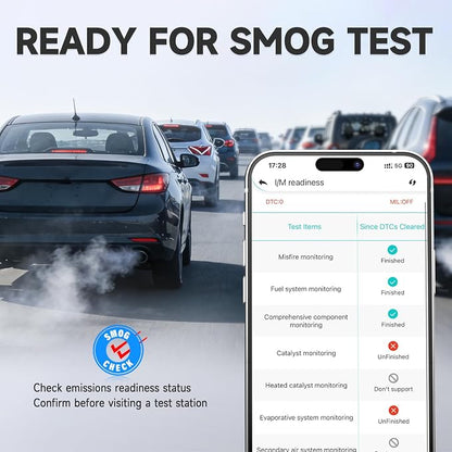 AUTOPHIX Bluetooth OBD2 Scanner for Cars - Read & Clear Engine Codes, Transmission ABS SRS Live Data, HUD Dashboards OBD2 Code Reader Diagnostic Tool to Scan OBD for iPhone & Android