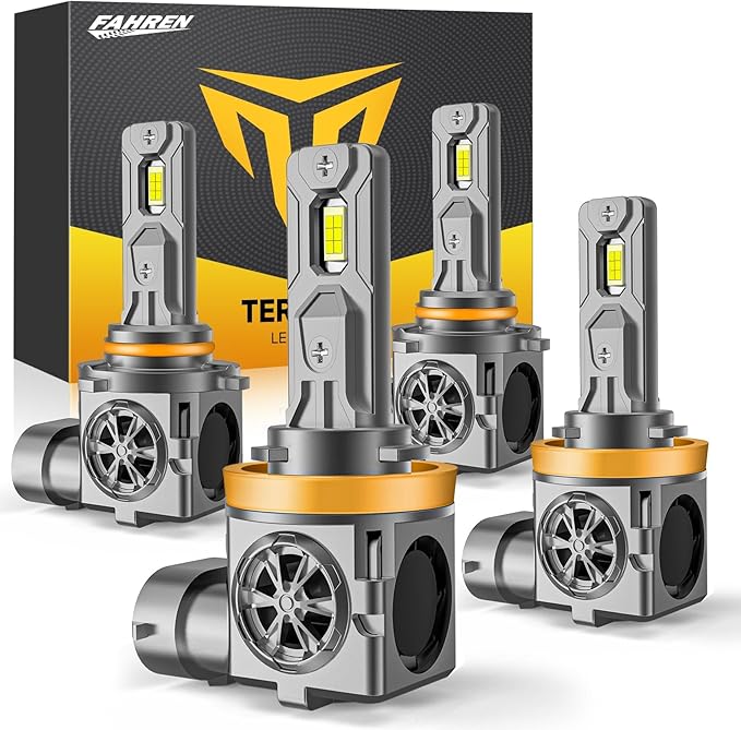 Termitor High Performance H11 9005 Fog Light Bulbs Combo | 140,000LM Brightness, 6500K Bright White Light, DIY Easy Install, 85K+ Hrs, IP68, OE Sizing, Pack Of 4