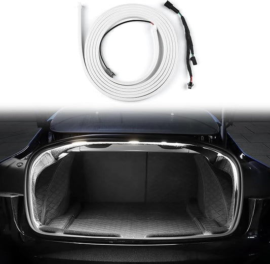 Trunk LED Light Strip for Tesla Model 3 2024 2025 2026 - Waterproof & Easy Installation Interior Lighting Bar with Flexible Silicone, Trunk Ambient Lighting Accessories (DC 15V, Cool White)