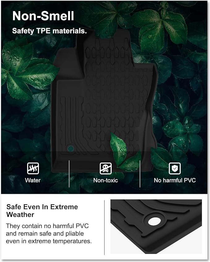KIWI MASTER Floor Mats & Cargo Mat for 2017-2026 Jeep Compass, OEM Replacement ‎82214651 ‎82214666, Custom Fit All Weather Car Mats, Heavy Duty TPE Floor Liners, Front & Rear & Trunk Mat Set, Black