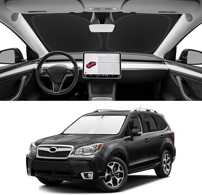 Custom Fit Windshield Sun Shade for Subaru Forester 2014-2018, Blocks UV & Heat, Front Window Sunshade Accessorie, Easy Fold & Store Keep Your Car Cooler
