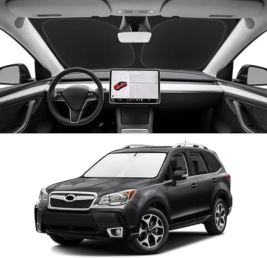 Custom Fit Windshield Sun Shade for Subaru Forester 2014-2018, Blocks UV & Heat, Front Window Sunshade Accessorie, Easy Fold & Store Keep Your Car Cooler