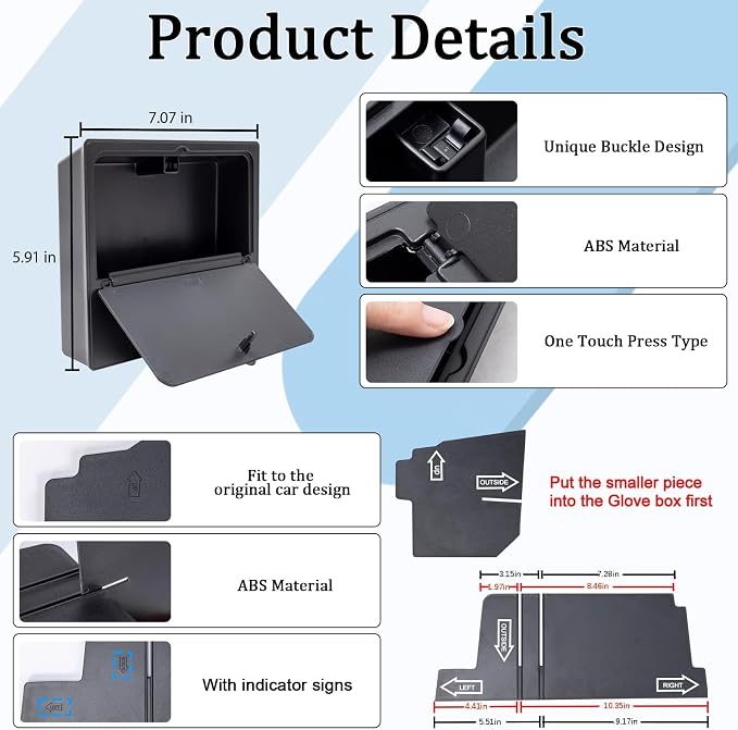 JDMCAR 2PCS Hidden Storage Box and Glove Box Organizer Compatible with 2025 2026 Toyota 4Runner Accessories
