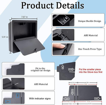 JDMCAR 2PCS Hidden Storage Box and Glove Box Organizer Compatible with 2025 2026 Toyota 4Runner Accessories