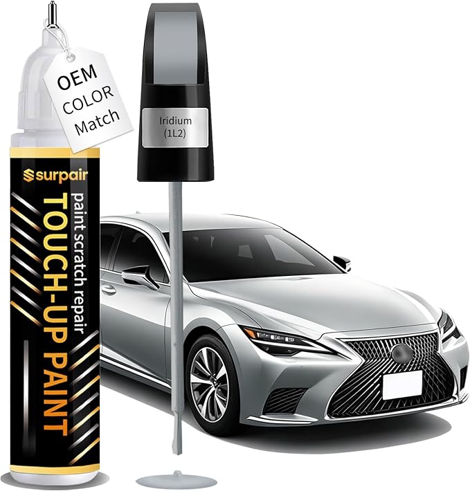 Iridium 1L2 Touch up Paint for Lexus OEM Color Match Car Scratch Repair Kit for Nicks & Chips Scratches Quick & Easy Paint Fix 2-In-1 Car Scratch Remover Pen