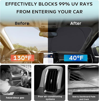 for 2022 2023 Escape SUV Sun Shade Sunshade Windshield Cover, Thicken 2-Layer Foldable Front Window Sun Visor Protector for 2020-2026 Ford Escape Accessories, Custom Fit Escape Block UV Rays Relfector