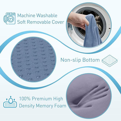 BlissTrends Extra Thick Seat Cushion for Office Chair & Car Seat,LightBlue | Tailbone & Sciatica Relief, Ergonomic Support, High-Density Memory Foam, Comfort for Extended Sitting