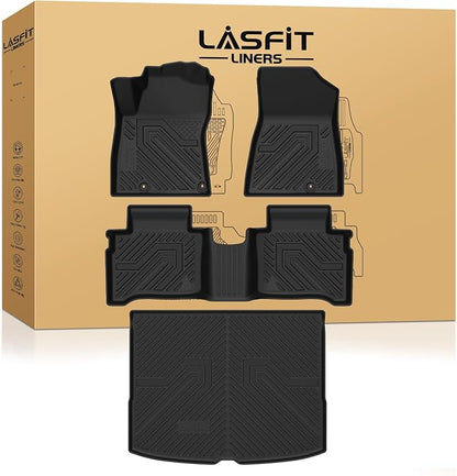 LASFIT Floor Mats & Cargo Mat for Kia NIRO Hybrid 2026 2025 2024 2023 (Not Fit EV & PHEV), All Weather TPE Custom Fit Floor Liners with Full Set Car Mats & Trunk Mats Accessories, Black