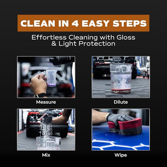 Rinseless Wash (16 fl. oz) – Eco-Friendly Concentrated Rinse-Free Car Wash for Paint, Glass & Trim, Safe on Ceramic Coatings & PPF, Made in USA, Professional Grade