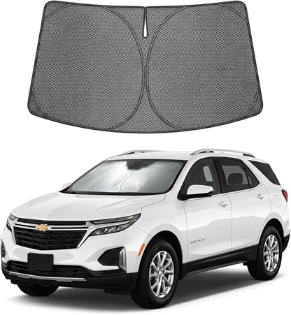 Proadsy Windshield Sun Shade Custom Fit Chevrolet Equinox 2025-2026 Ice Crystal Black Front Window Sunshade UV and Heat Blocker Foldable Visor Keeps Car Cooler for Summer Parking and Daily Use